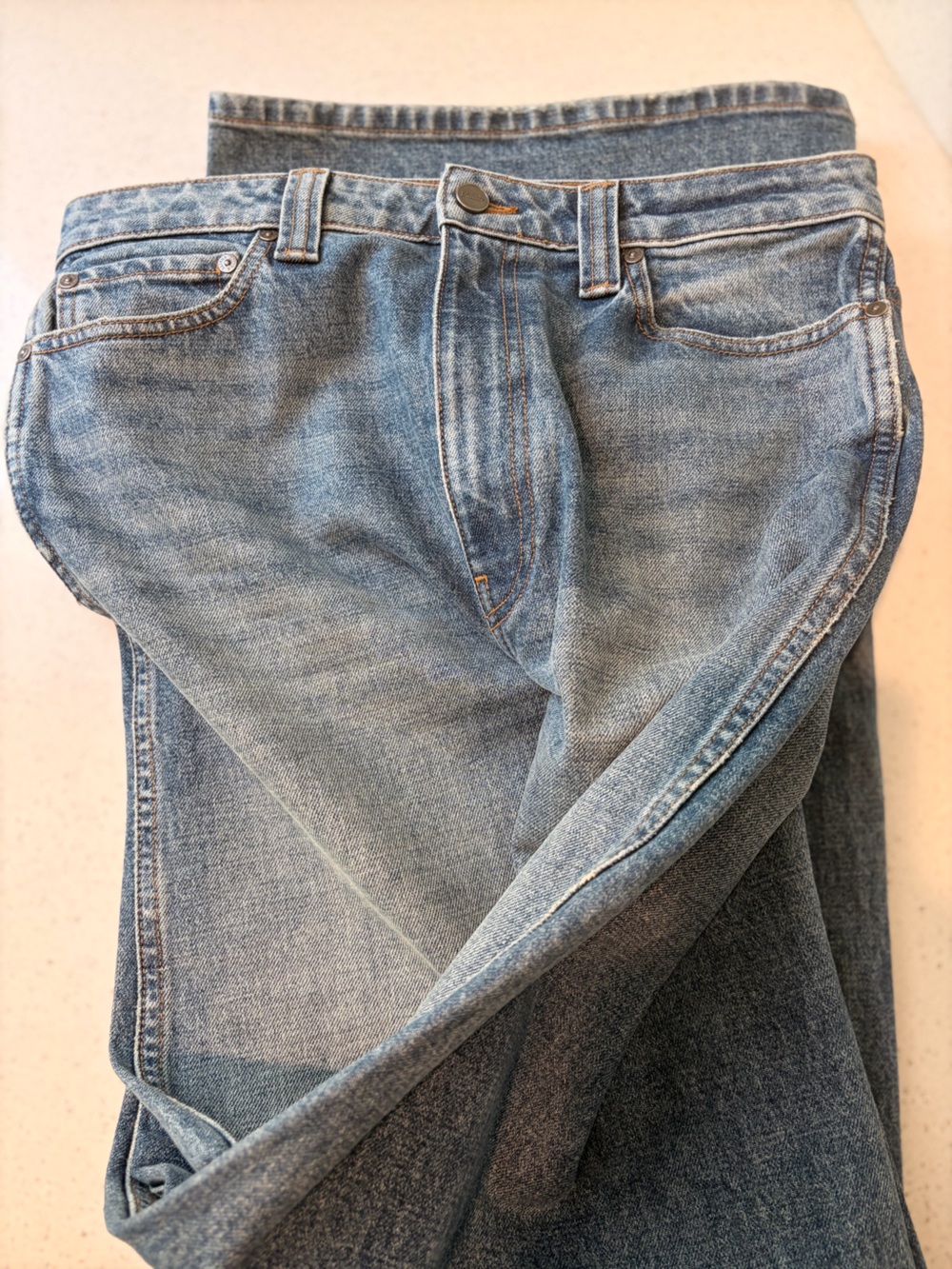 KHAITE Dane Denim Jeans Contrast Topstitching-authentic size 30